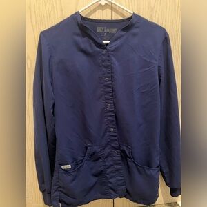 Navy Blue Grey’s Anatomy Scrub Warm Up Nursing Jacket Women’s Small